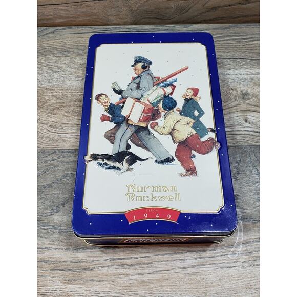 1996 Norman Rockwell Limited Edition Snickers Candy Bar Christmas Tin Empty - Picture 1 of 10